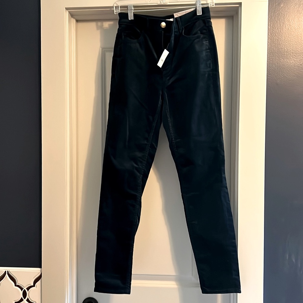 NWT. Loft high rise velvet pants. Navy. Size 2